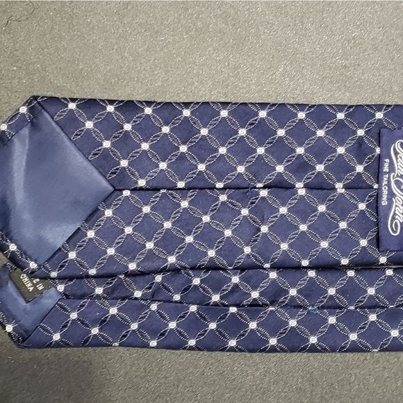 Sean John Blue/White Abstract print Tie - Picture 4 of 4